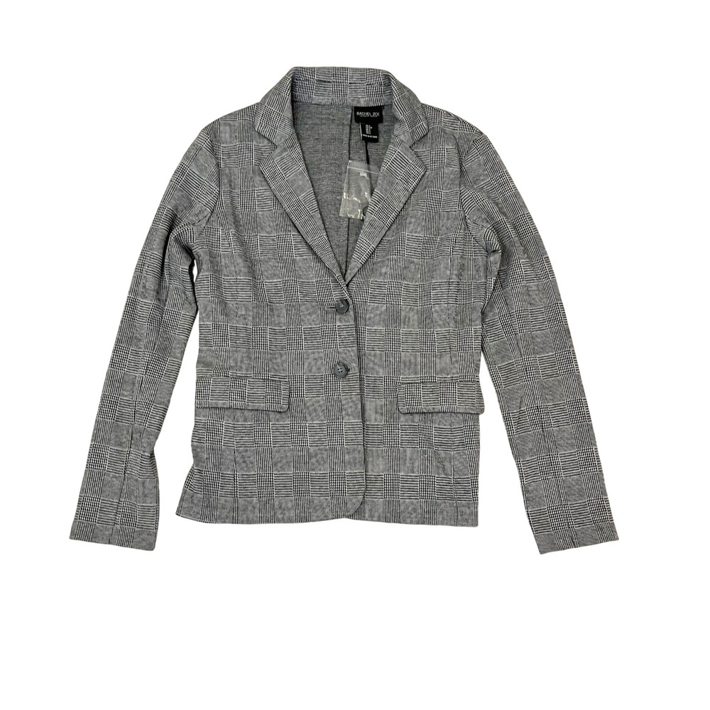 NEW Rachel Zoe Black White Glen Plaid Blazer Jacket Business NWT Size Small